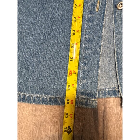 Vtg Club Newport Light Weight Denim Skirt Size 6P Cotton Midi Length Button-Fron - Picture 5 of 6